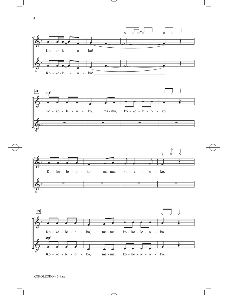 Kokoleoko (arr. Victor Johnson) 2-Part scores gallery preview page 2