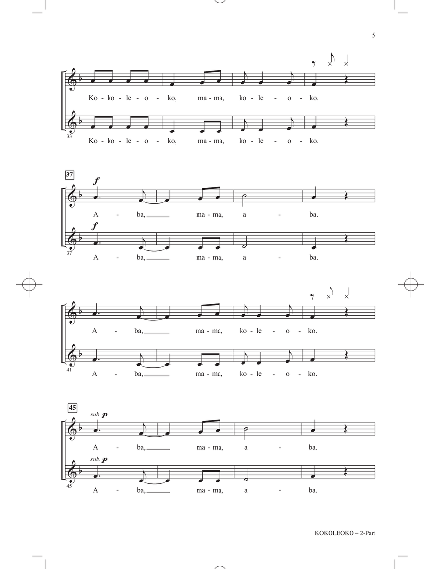 Kokoleoko (arr. Victor Johnson) 2-Part scores gallery preview page 3