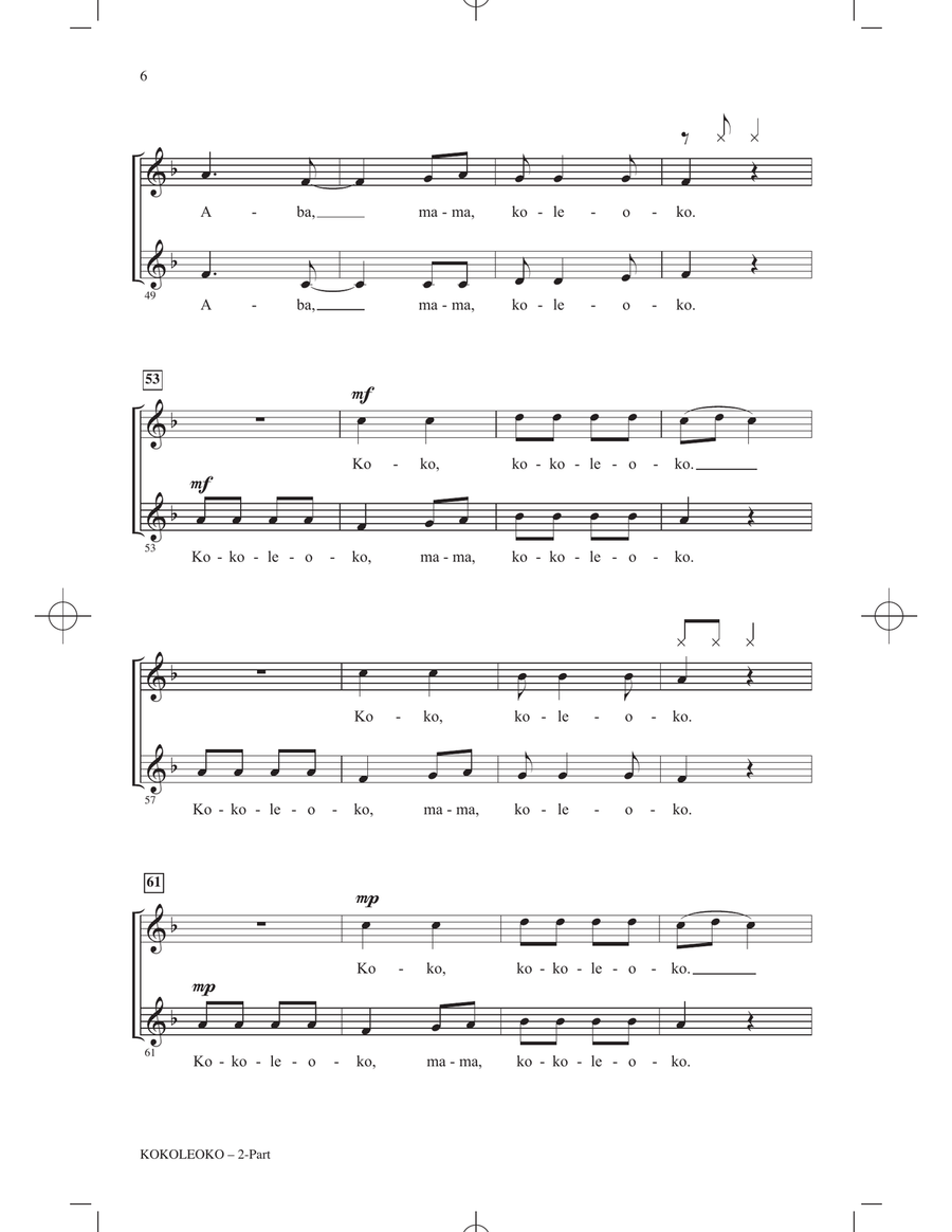Kokoleoko (arr. Victor Johnson) 2-Part scores gallery preview page 4