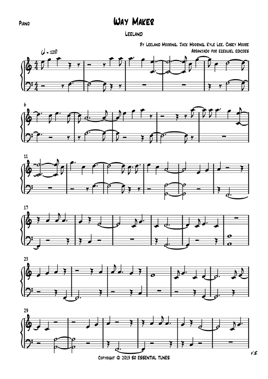 Way Maker Way Maker Easy Piano scores gallery preview page 5