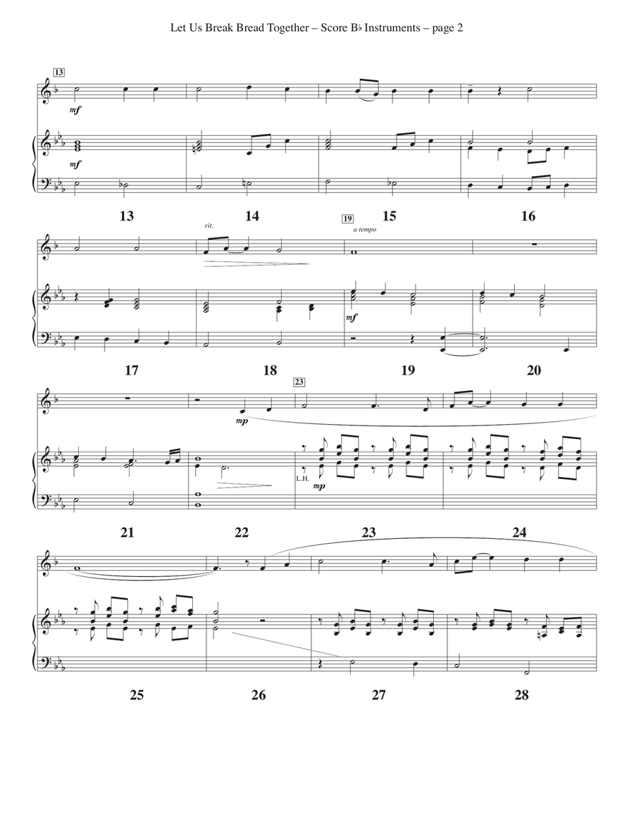 Let Us Break Bread Together on Our Knees B-Flat Clarinet scores gallery preview page 2