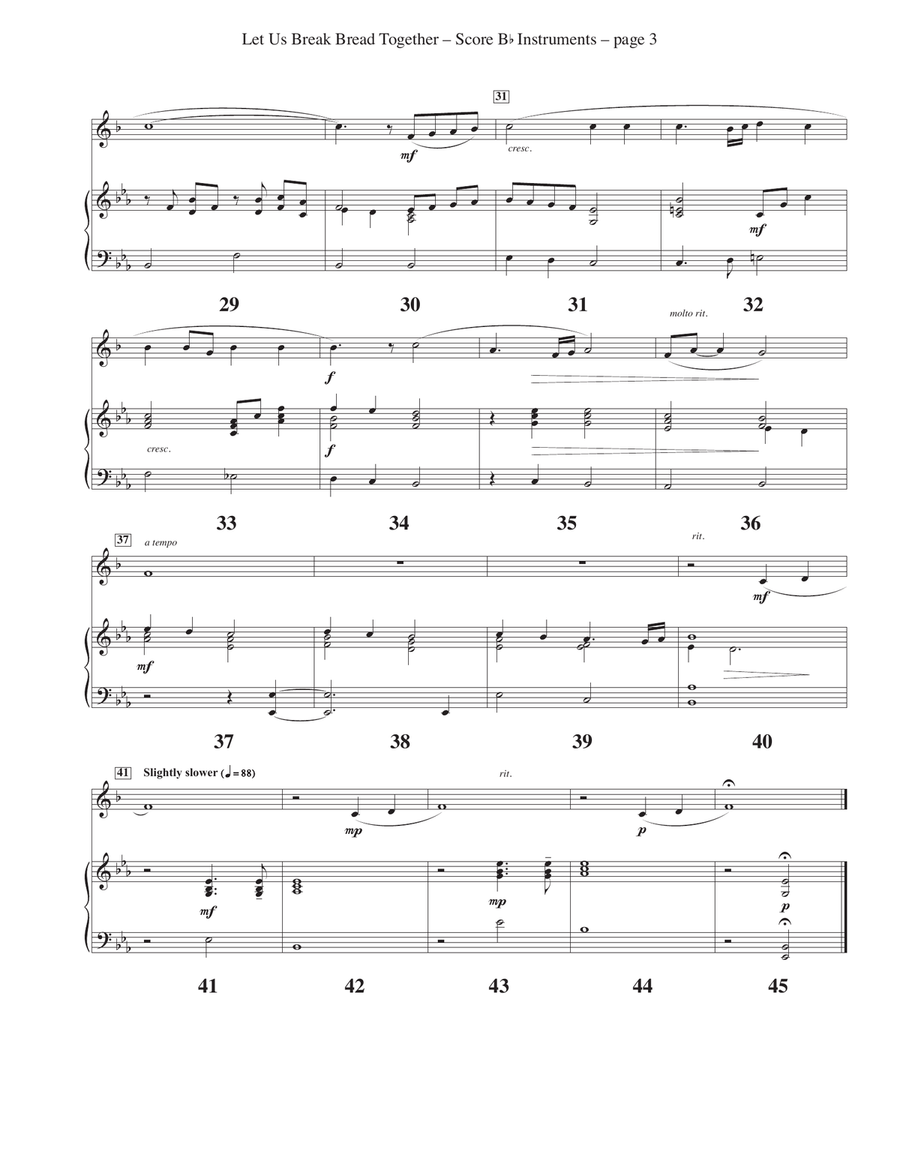 Let Us Break Bread Together on Our Knees B-Flat Clarinet scores gallery preview page 3