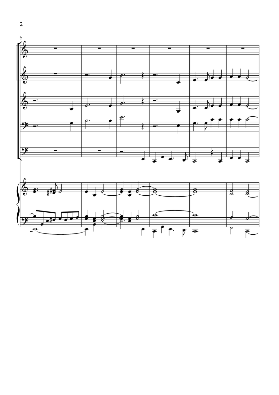 Meditation on Melita, with Taps, for Brass Quintet & Organ Brass Quintet scores gallery preview page 2