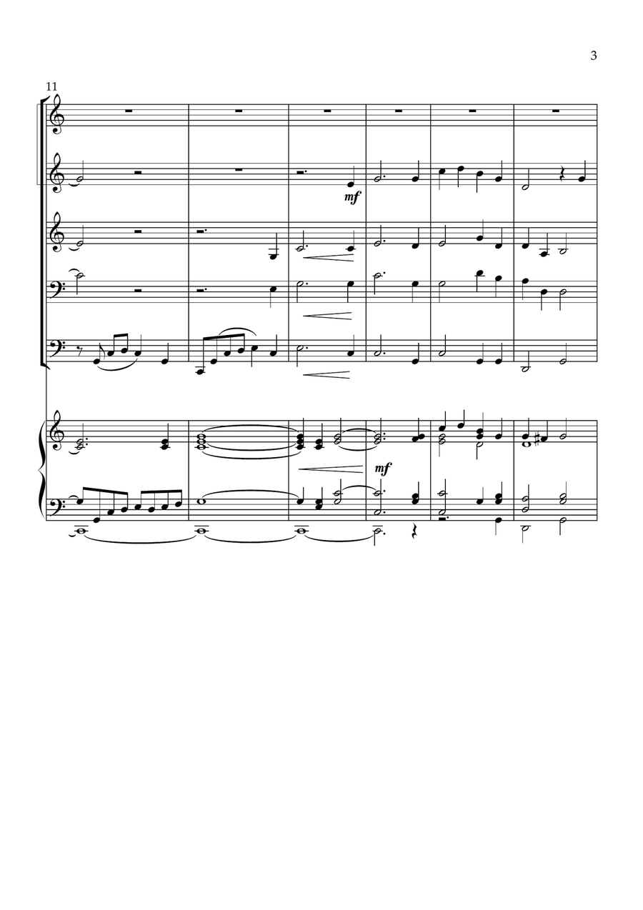 Meditation on Melita, with Taps, for Brass Quintet & Organ Brass Quintet scores gallery preview page 3