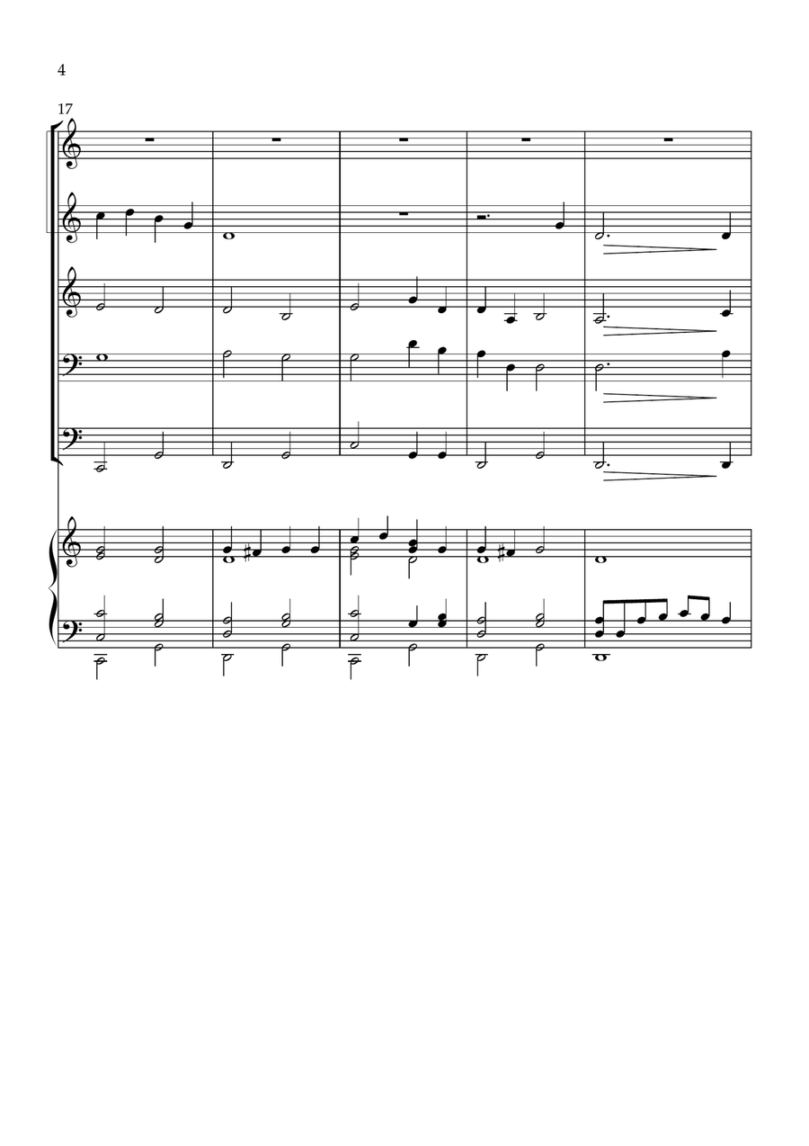 Meditation on Melita, with Taps, for Brass Quintet & Organ Brass Quintet scores gallery preview page 4