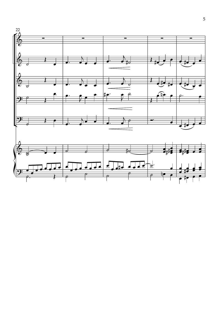 Meditation on Melita, with Taps, for Brass Quintet & Organ Brass Quintet scores gallery preview page 5