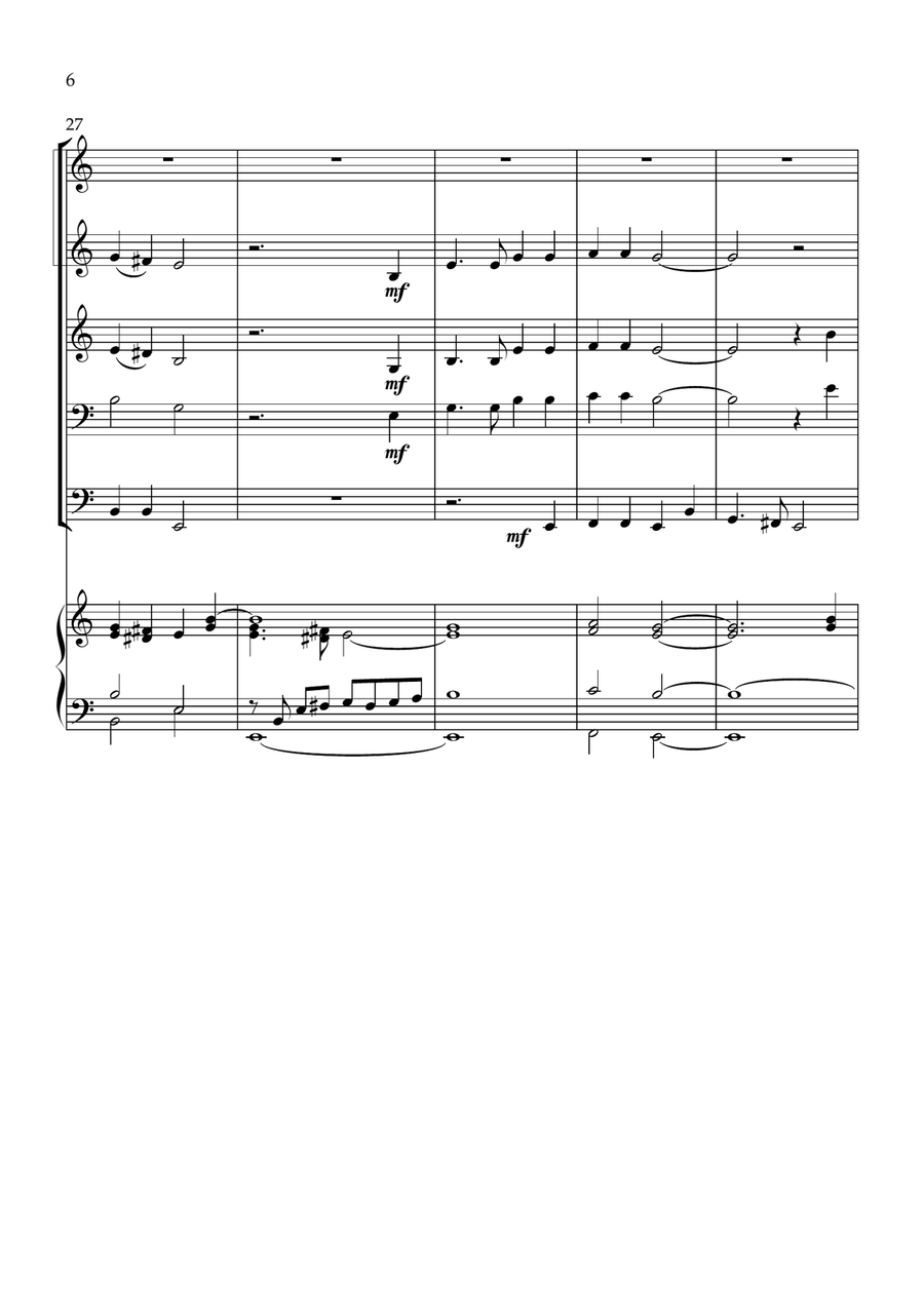 Meditation on Melita, with Taps, for Brass Quintet & Organ Brass Quintet scores gallery preview page 6