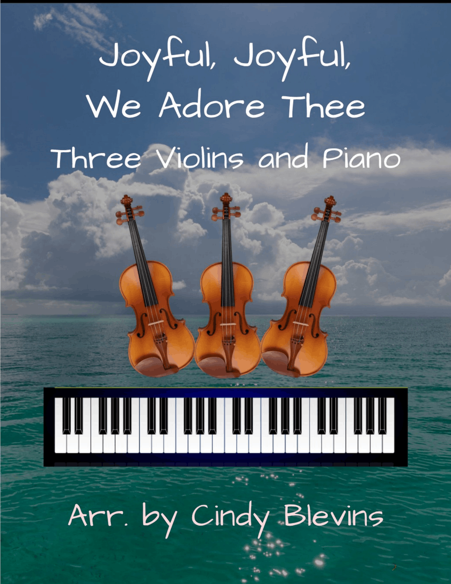 Joyful, Joyful, We Adore Thee, for Three Violins and Piano Small Ensemble scores gallery preview page 1