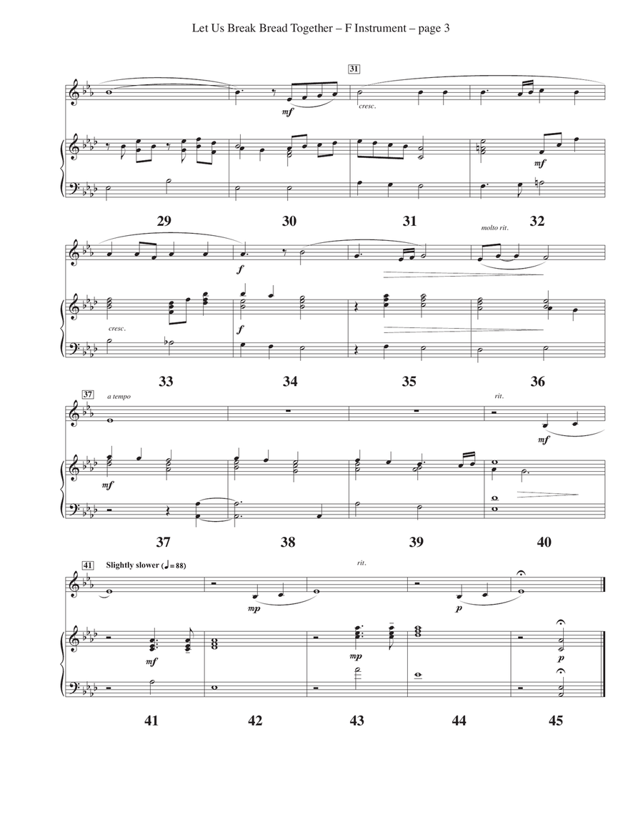 Let Us Break Bread Together on Our Knees Piano scores gallery preview page 3