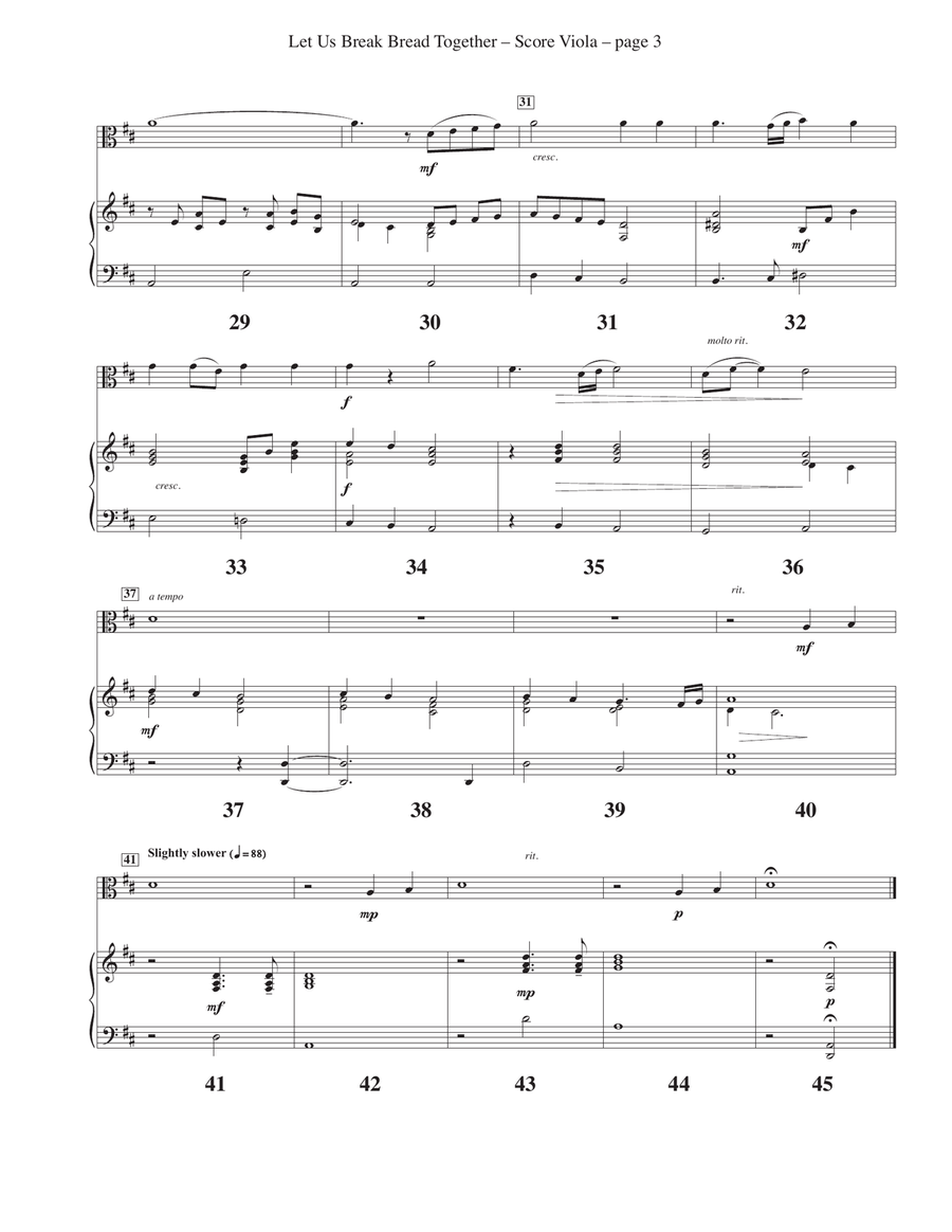 Let Us Break Bread Together on Our Knees Viola scores gallery preview page 3