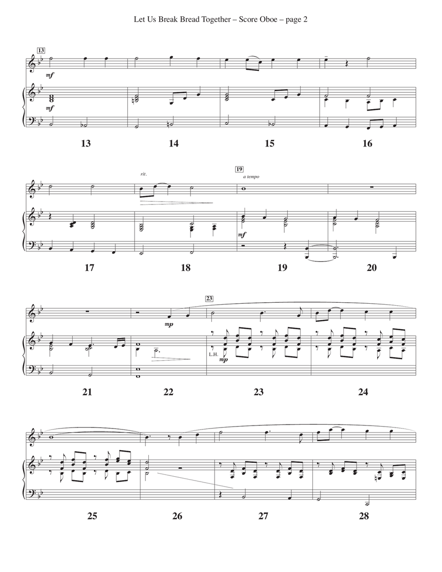 Let Us Break Bread Together on Our Knees Piano scores gallery preview page 2