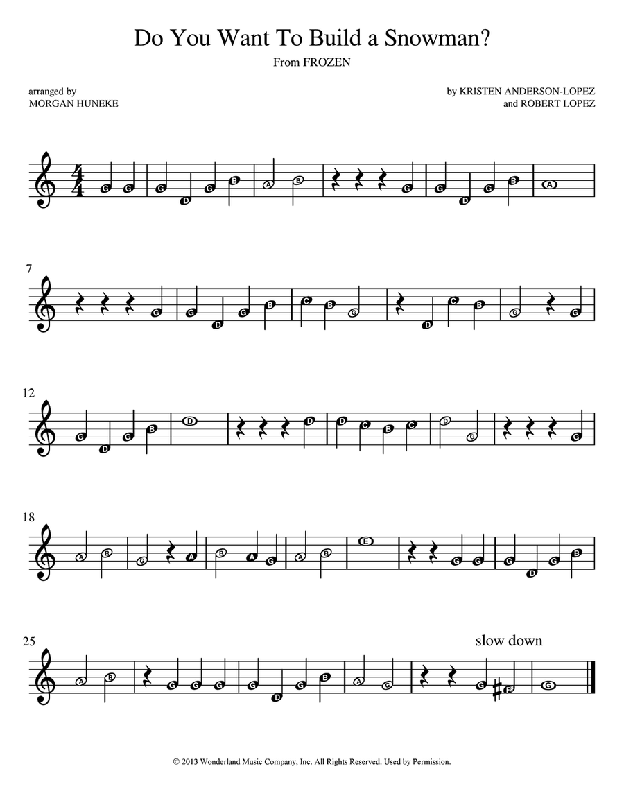 Do You Want To Build A Snowman? Violin Solo scores gallery preview page 1