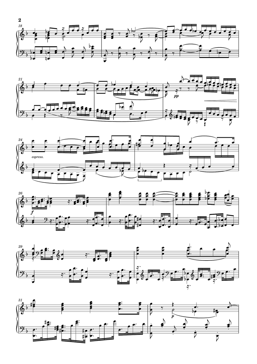 Mozart - Introitus & Kyrie from Requiem in D minor for piano Piano Solo scores gallery preview page 2