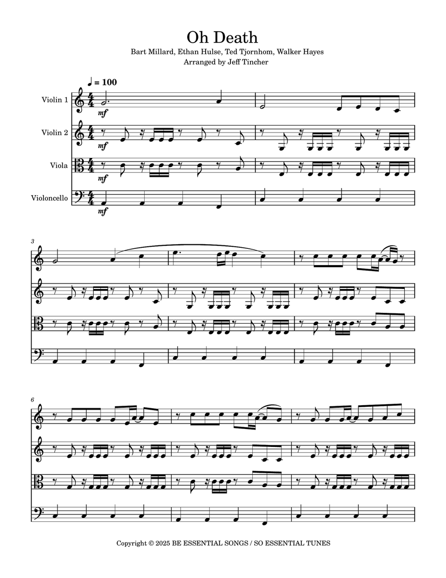 O Death O Death String Quartet scores gallery preview page 2