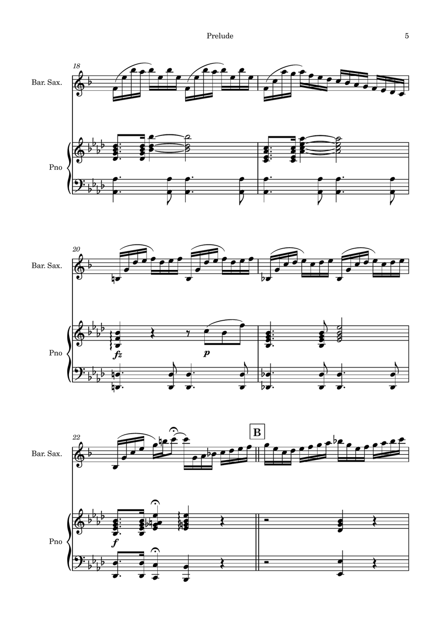 Bach's Cello Suite, No. 1 Baritone Saxophone scores gallery preview page 5