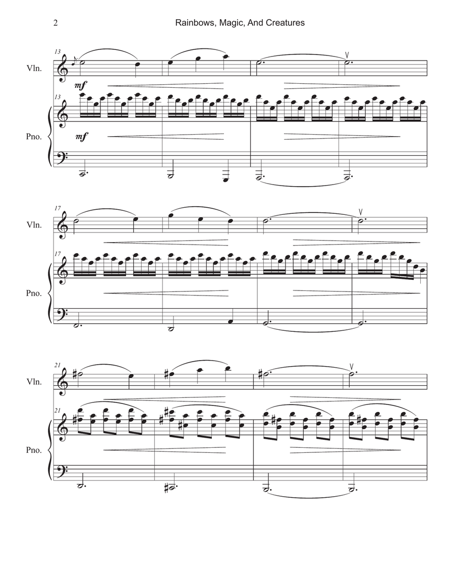 Rainbows, Magic, And Creatures Violin Solo scores gallery preview page 3