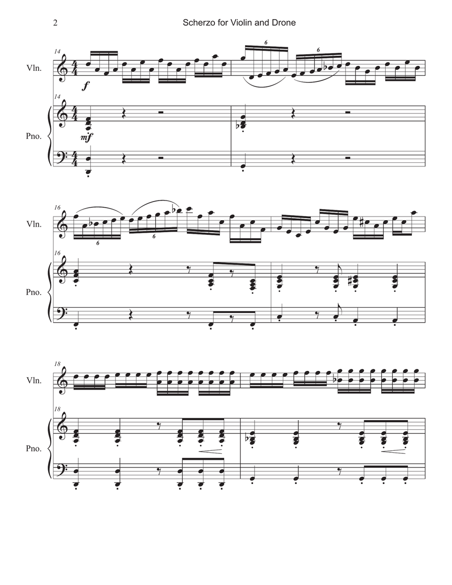 Scherzo For Violin And Drone Violin Solo scores gallery preview page 3