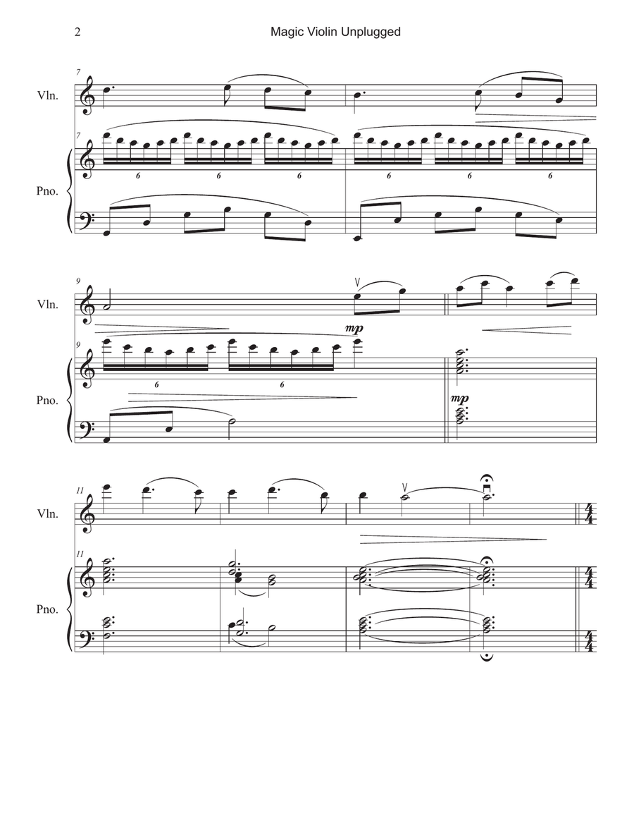 Magic Violin Unplugged Violin Solo scores gallery preview page 3