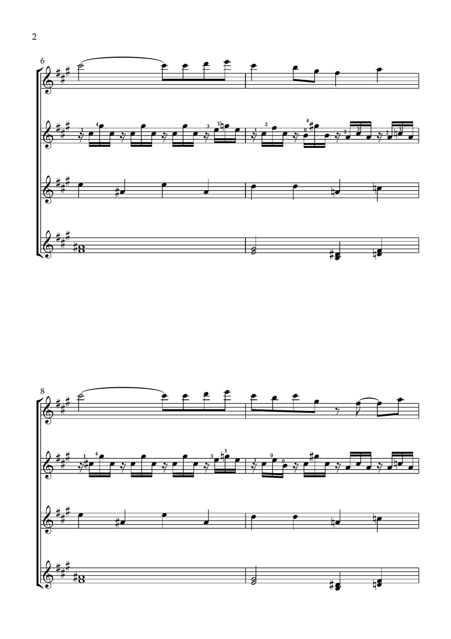 Sonatine I for Four-part Classical Guitar Ensemble Small Ensemble scores gallery preview page 2