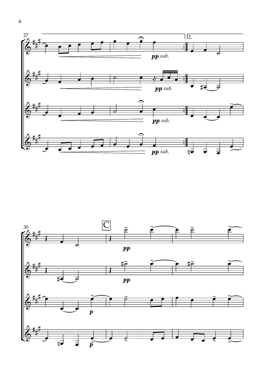 Sonatine I for Four-part Classical Guitar Ensemble Small Ensemble scores gallery preview page 6