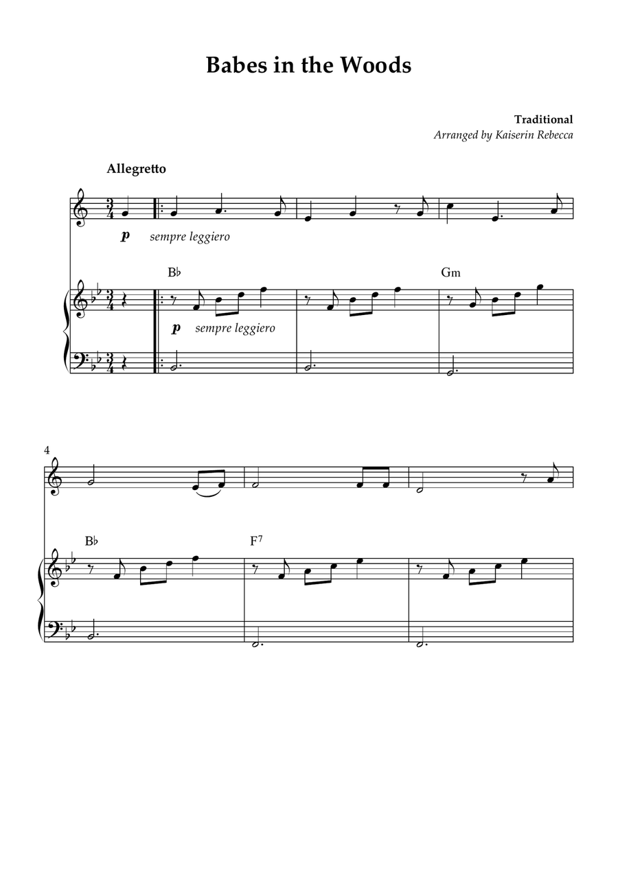 Babes in the Woods Babes in the Woods B-Flat Clarinet scores gallery preview page 1