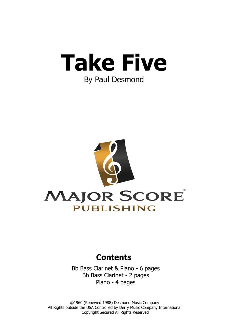 Take Five Bass Clarinet scores gallery preview page 1