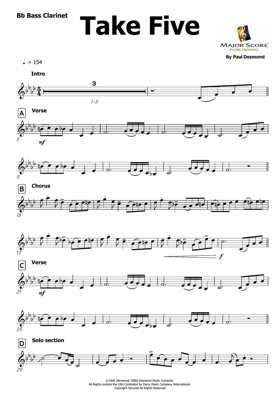 Take Five Bass Clarinet scores gallery preview page 2