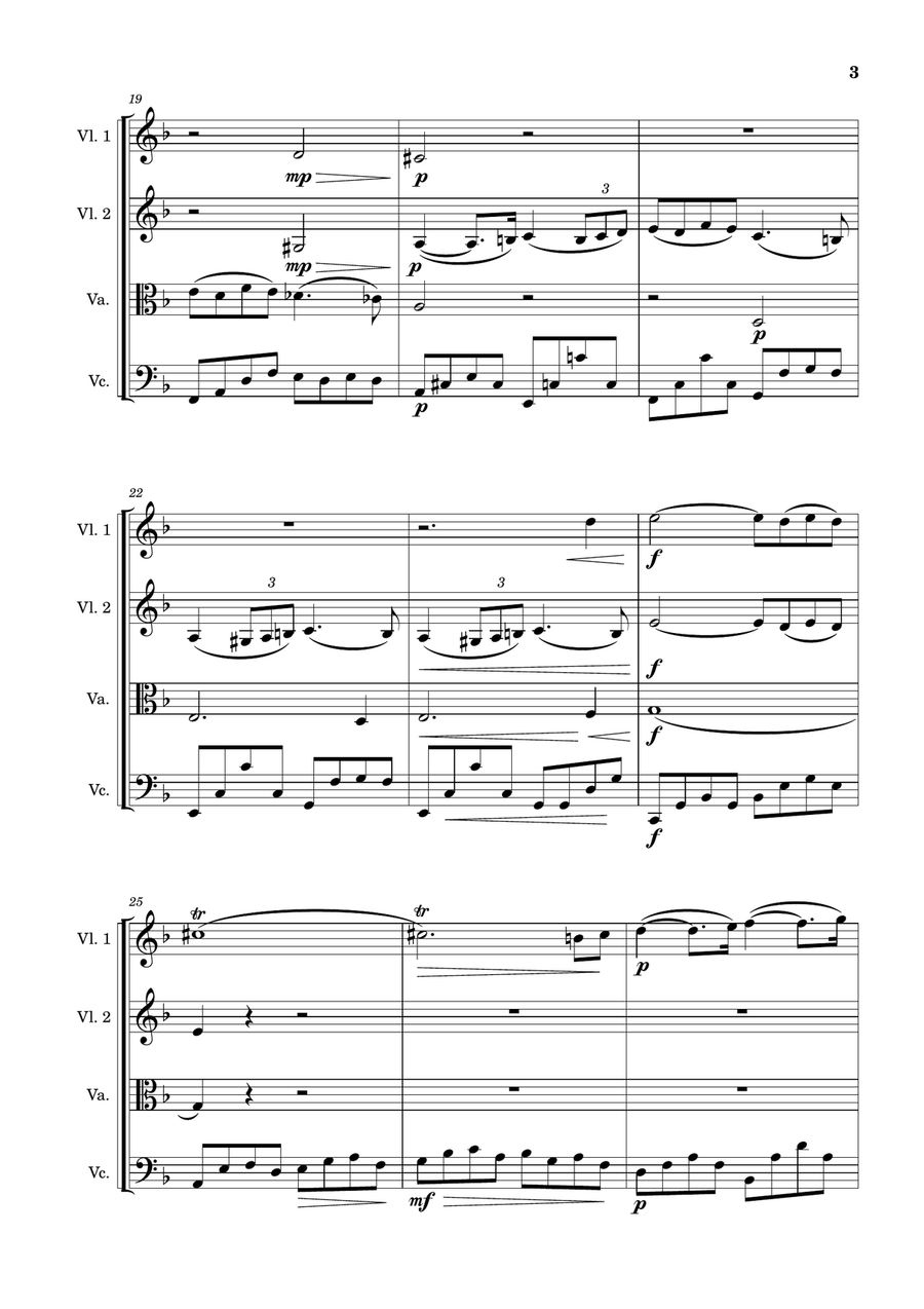 Pavane, op. 50 arranged for String Quartet String Quartet scores gallery preview page 3