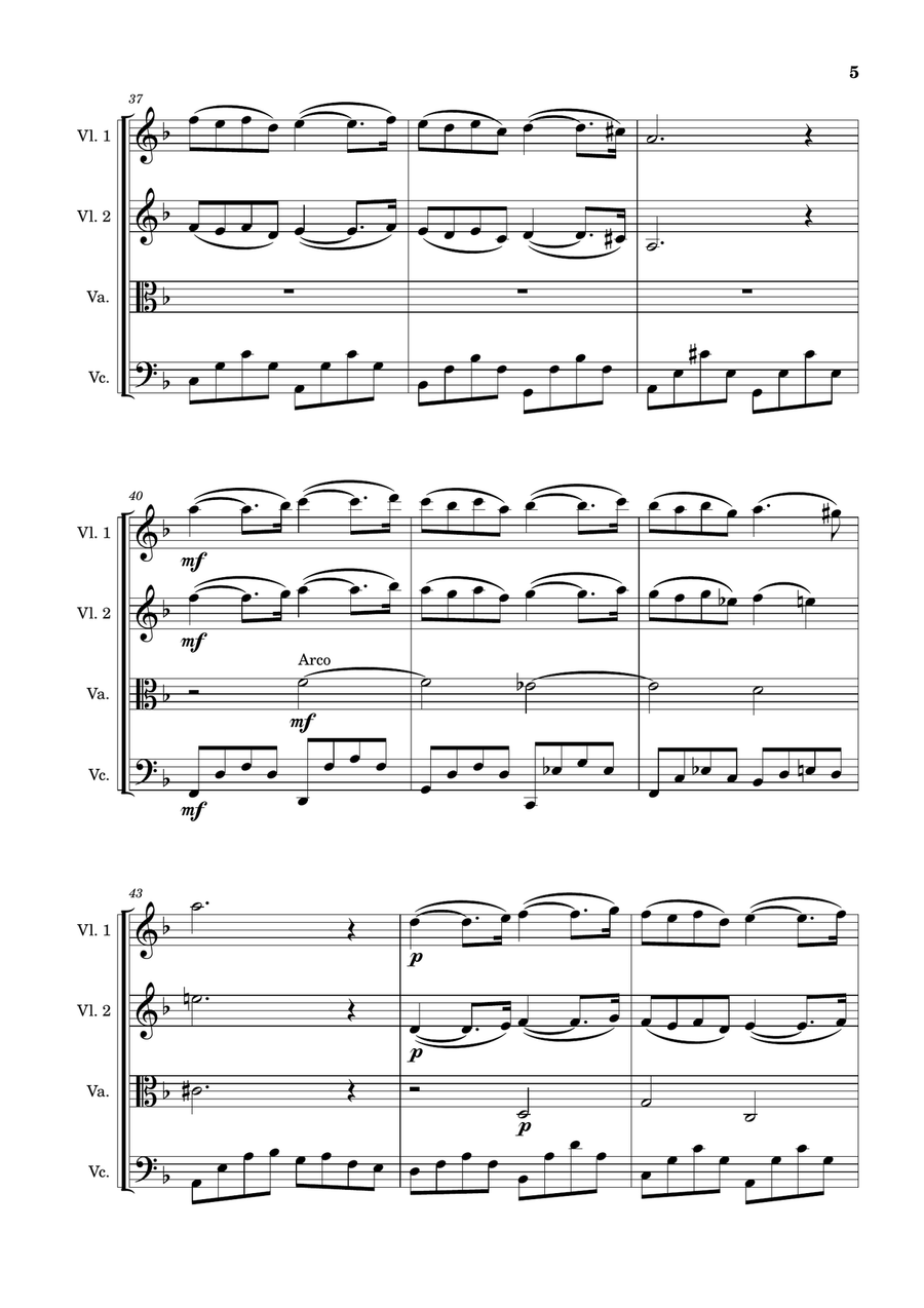 Pavane, op. 50 arranged for String Quartet String Quartet scores gallery preview page 5
