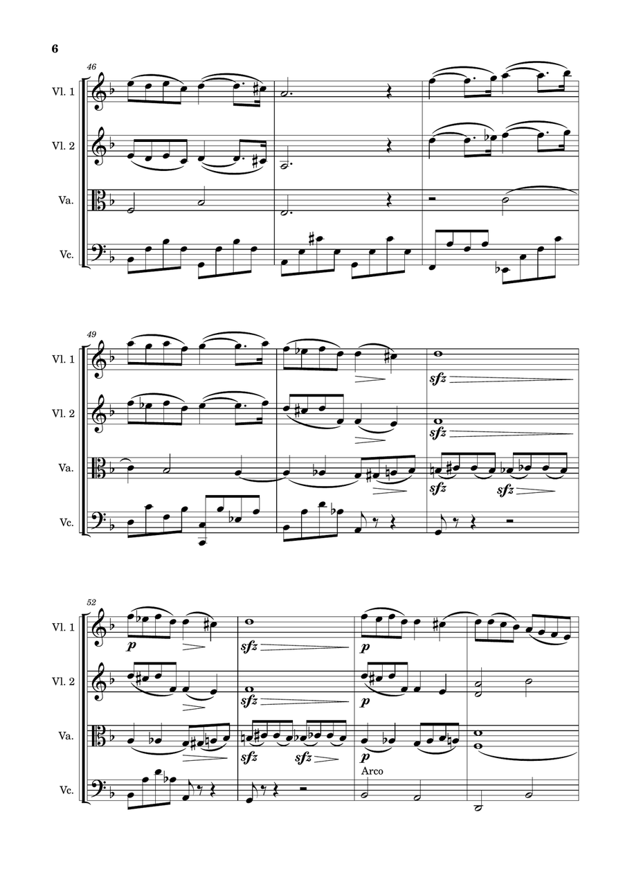 Pavane, op. 50 arranged for String Quartet String Quartet scores gallery preview page 6