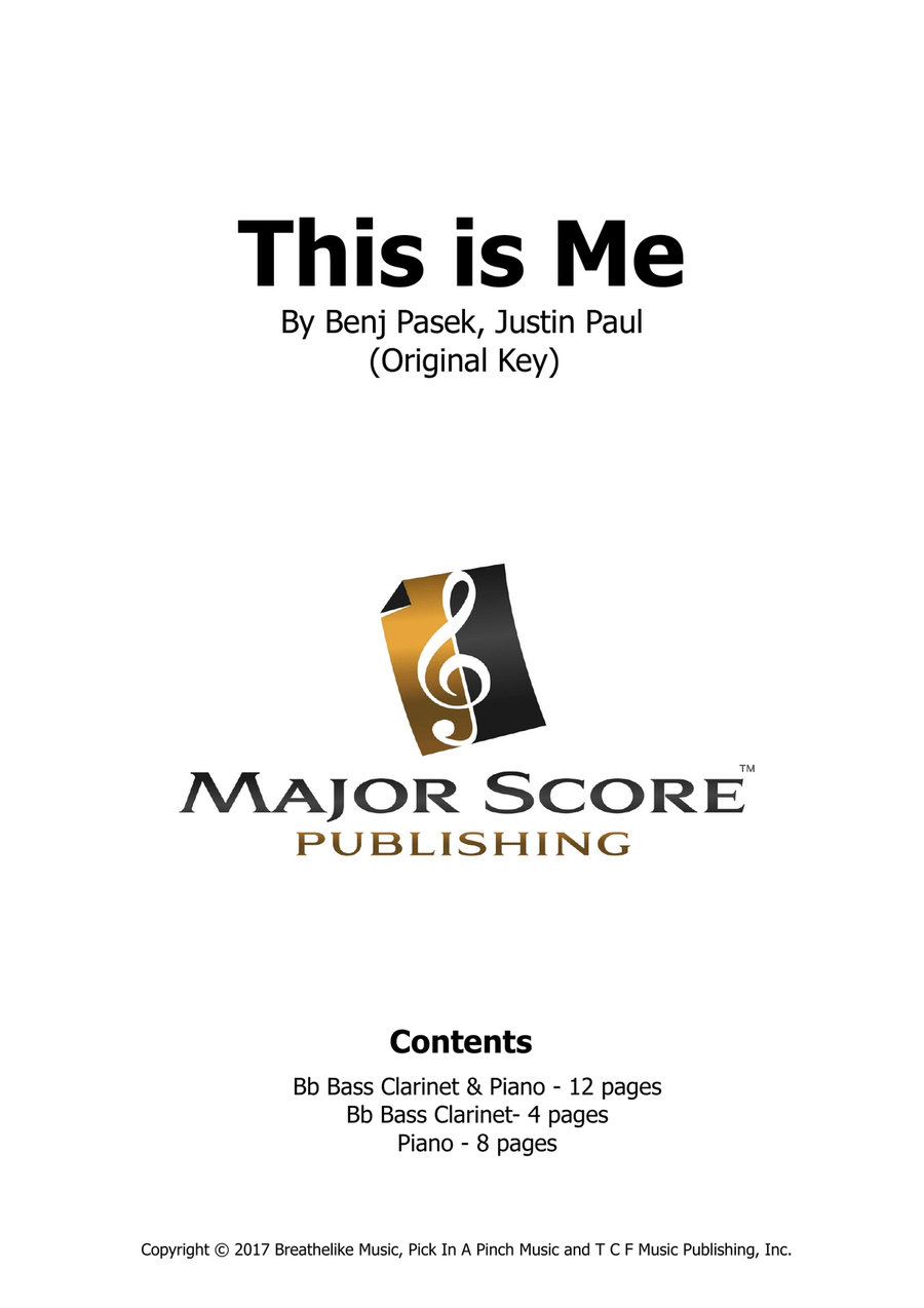 This Is Me Bass Clarinet scores gallery preview page 1