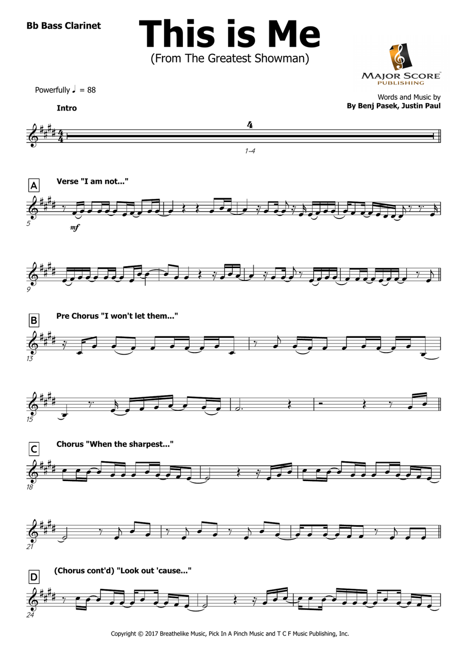 This Is Me Bass Clarinet scores gallery preview page 2