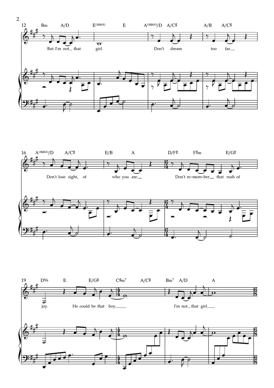 I'm Not That Girl I'm Not That Girl Piano, Vocal scores gallery preview page 2