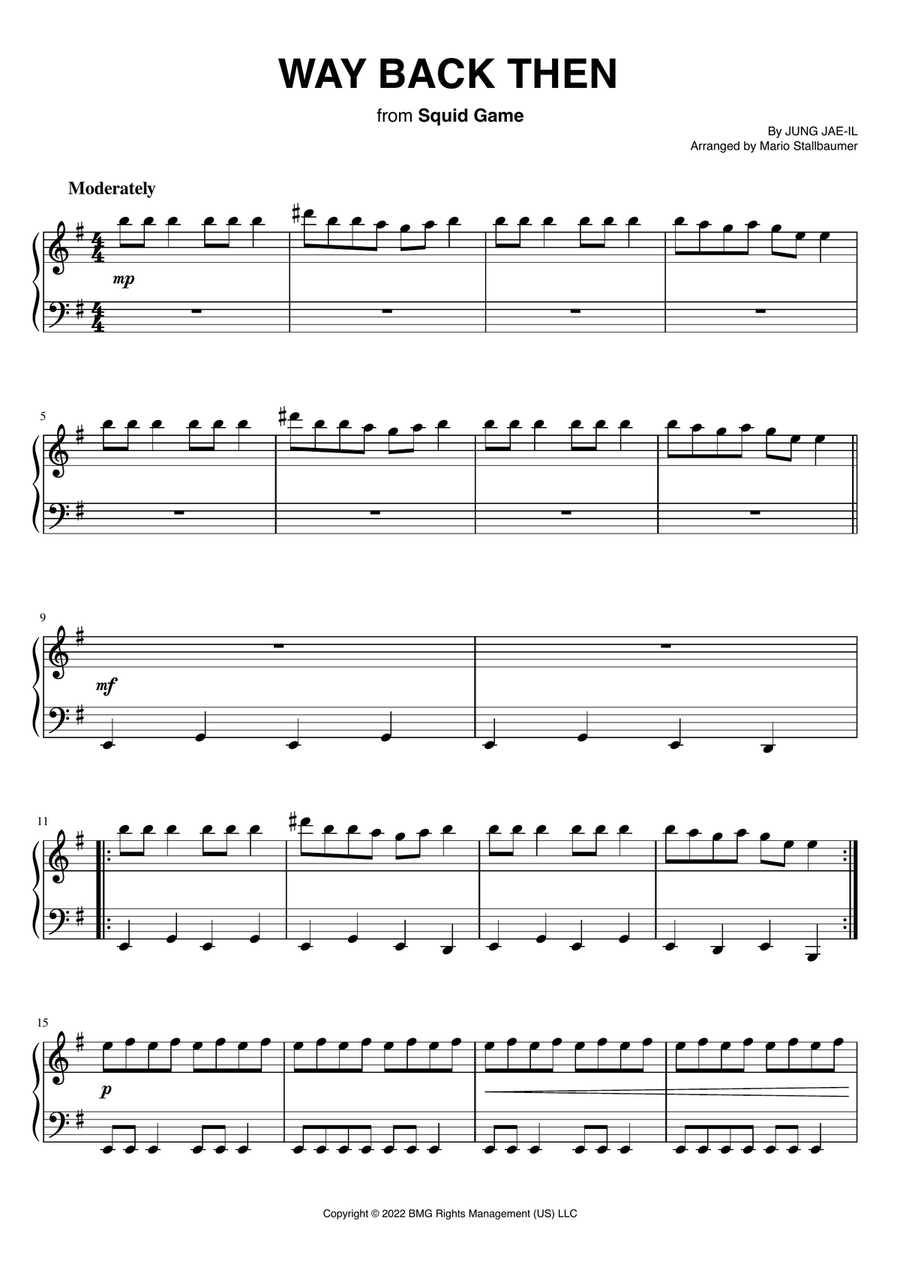 Way Back Then Way Back Then Piano Solo scores gallery preview page 1