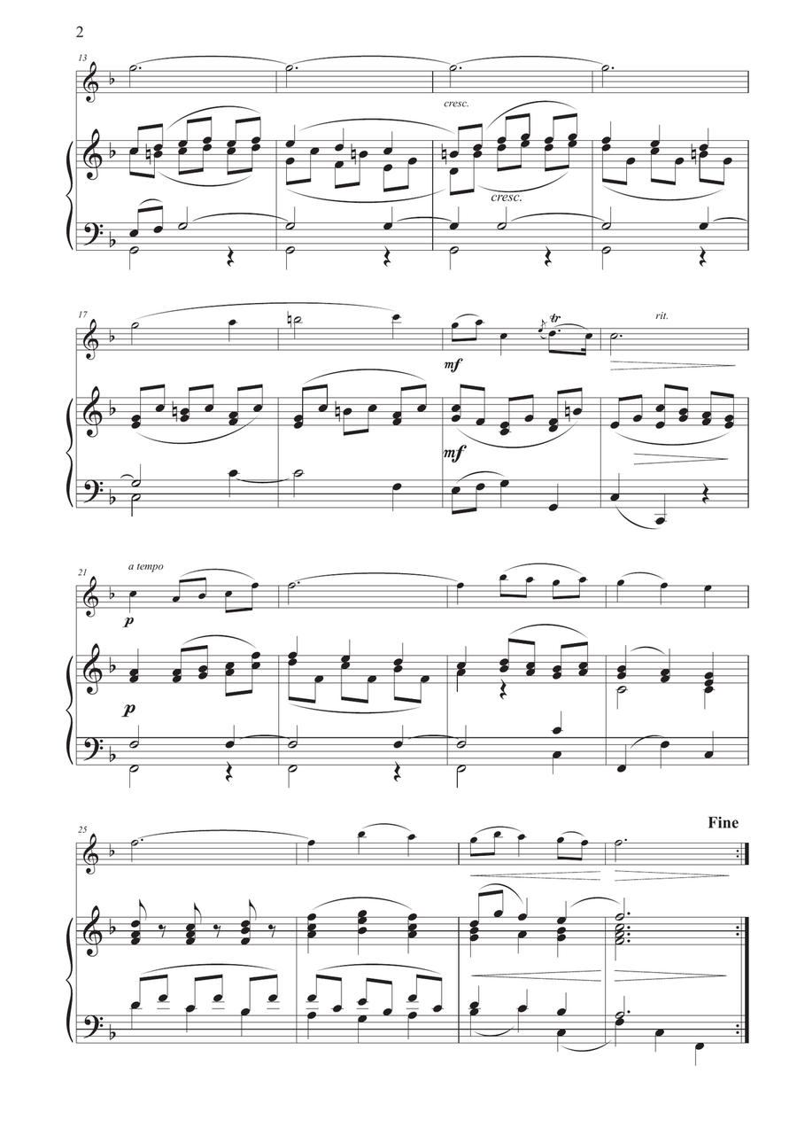 Dance of the Blessed Spirits for Flute and Piano Flute scores gallery preview page 2