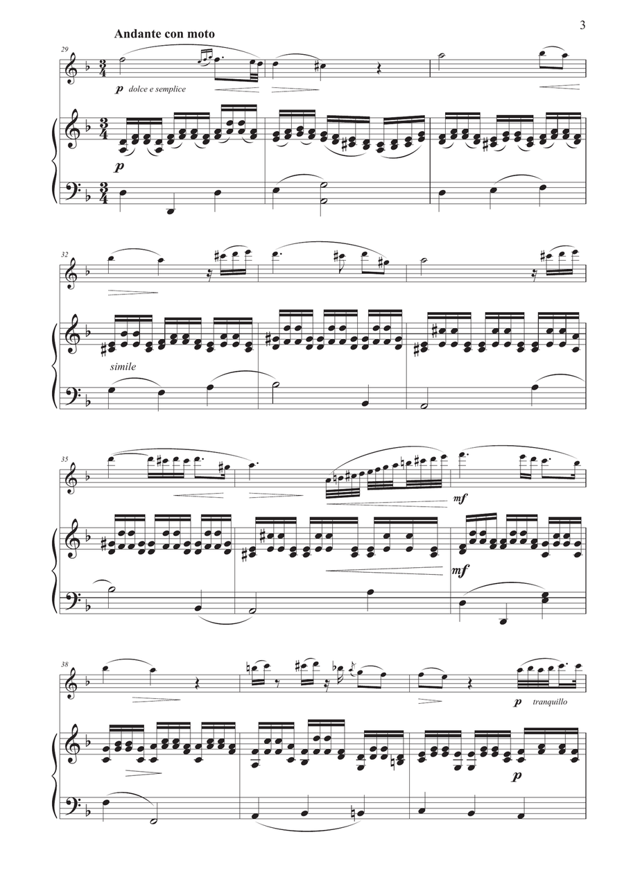 Dance of the Blessed Spirits for Flute and Piano Flute scores gallery preview page 3