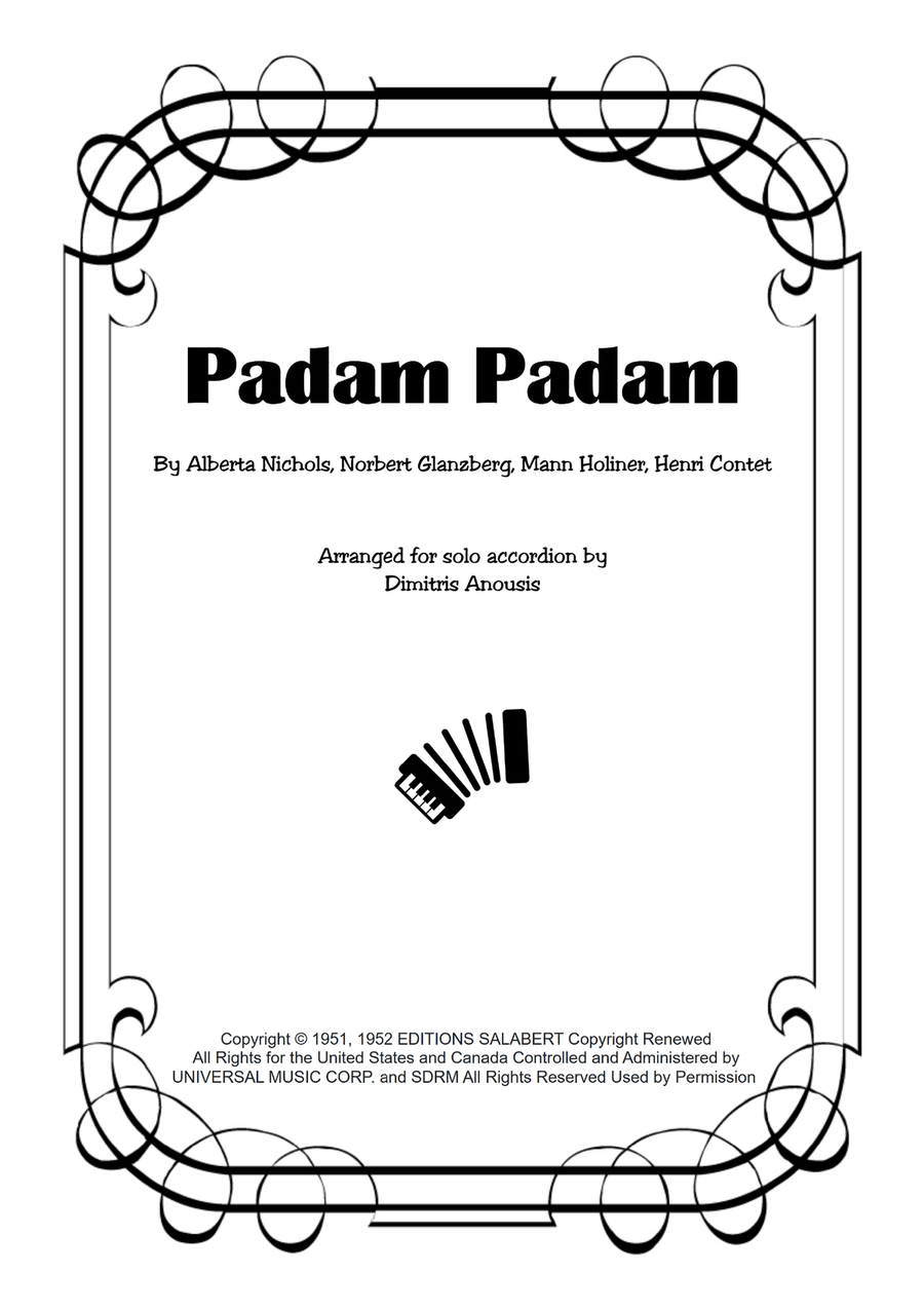 Padam Padam Accordion scores gallery preview page 1