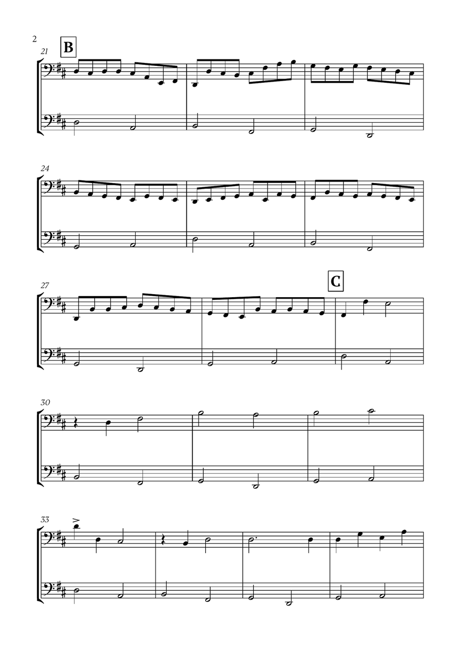 Pachelbel - Canon in D (for Bassoon Duet) Woodwind Duet scores gallery preview page 2
