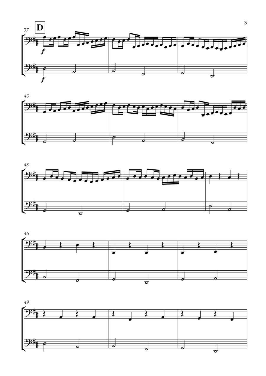 Pachelbel - Canon in D (for Bassoon Duet) Woodwind Duet scores gallery preview page 3