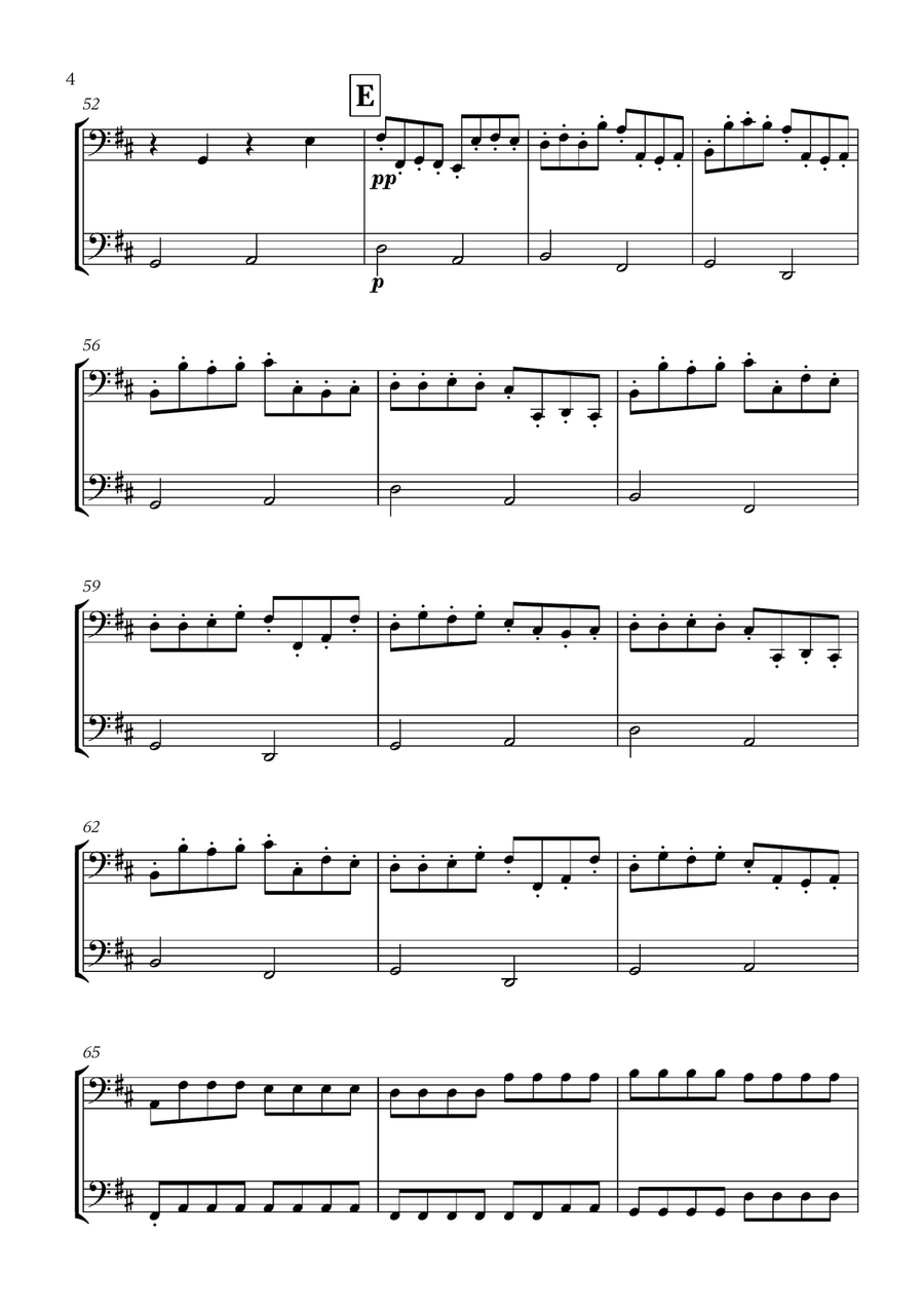 Pachelbel - Canon in D (for Bassoon Duet) Woodwind Duet scores gallery preview page 4
