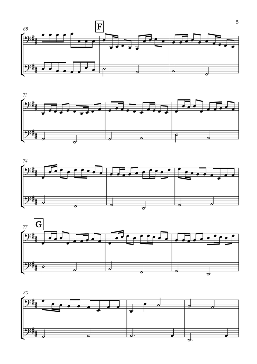 Pachelbel - Canon in D (for Bassoon Duet) Woodwind Duet scores gallery preview page 5