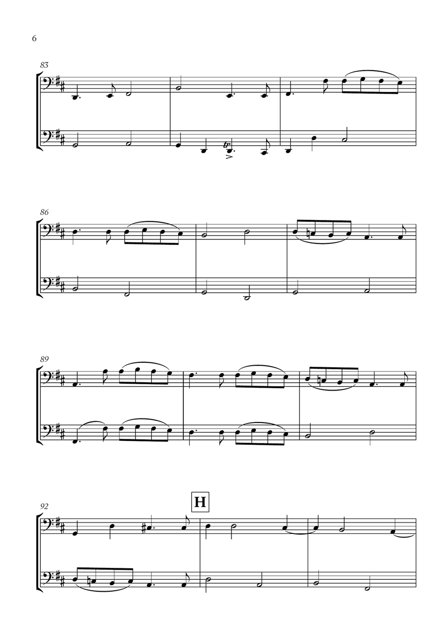 Pachelbel - Canon in D (for Bassoon Duet) Woodwind Duet scores gallery preview page 6
