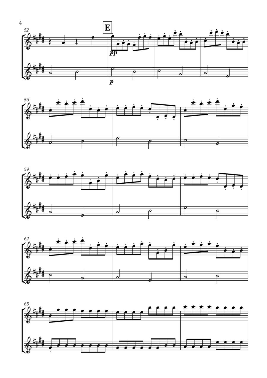 Pachelbel - Canon in D (for Clarinet and Trumpet) B-Flat Clarinet scores gallery preview page 4