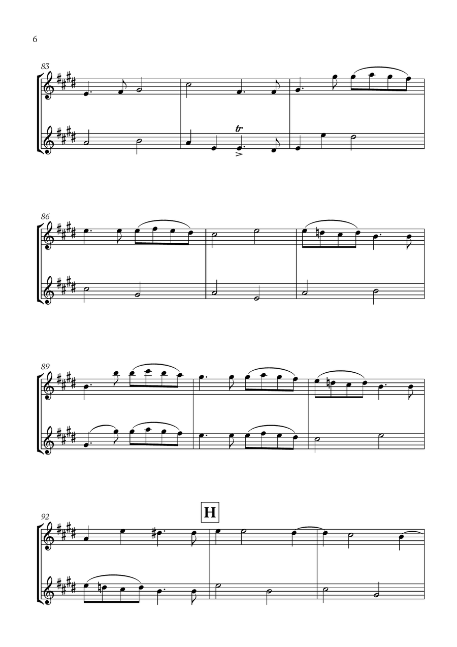 Pachelbel - Canon in D (for Clarinet and Trumpet) B-Flat Clarinet scores gallery preview page 6