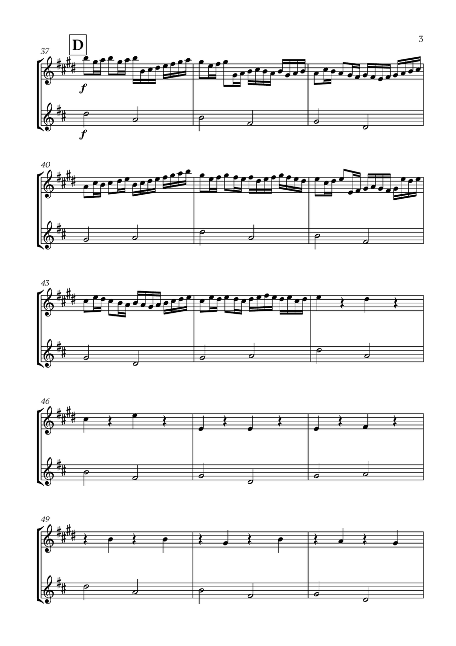 Pachelbel - Canon in D (for Clarinet and Violin) B-Flat Clarinet scores gallery preview page 3