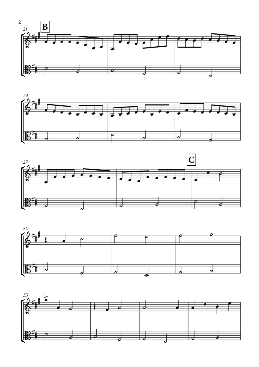 Pachelbel - Canon in D (for French Horn and Viola) Horn scores gallery preview page 2