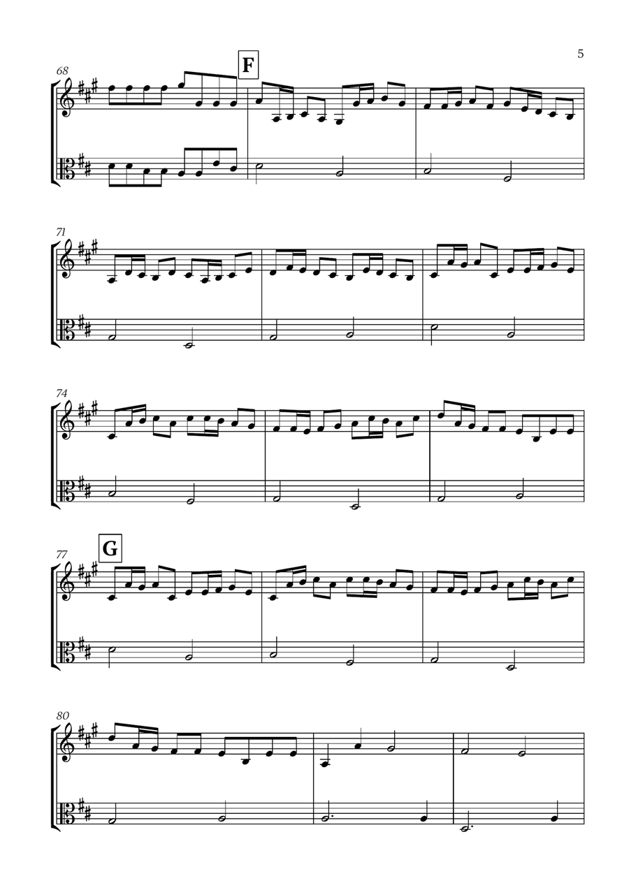 Pachelbel - Canon in D (for French Horn and Viola) Horn scores gallery preview page 5