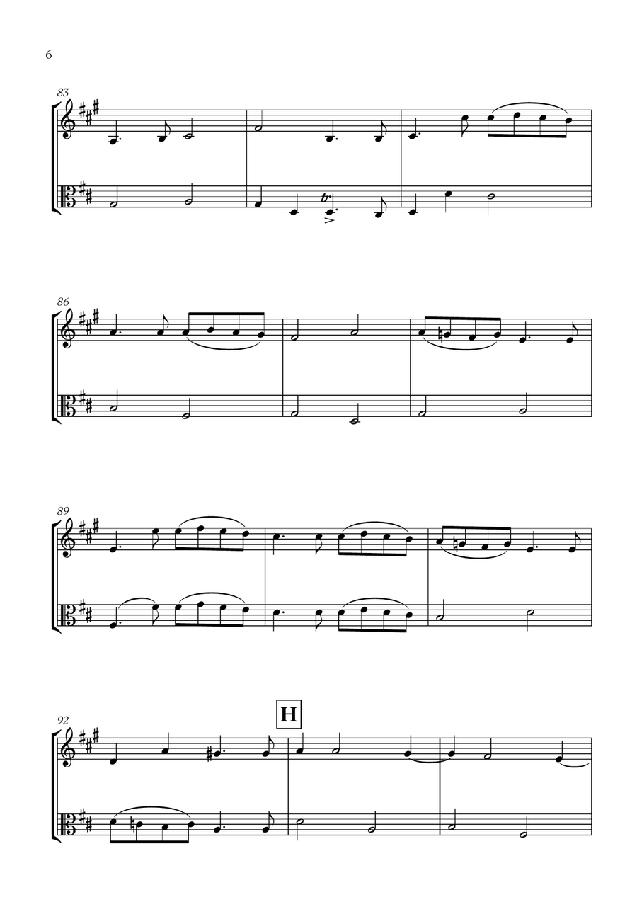Pachelbel - Canon in D (for French Horn and Viola) Horn scores gallery preview page 6