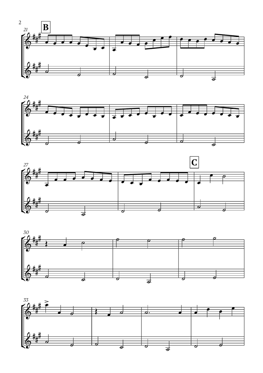 Pachelbel - Canon in D (for French Horn Duet) Brass Duet scores gallery preview page 2
