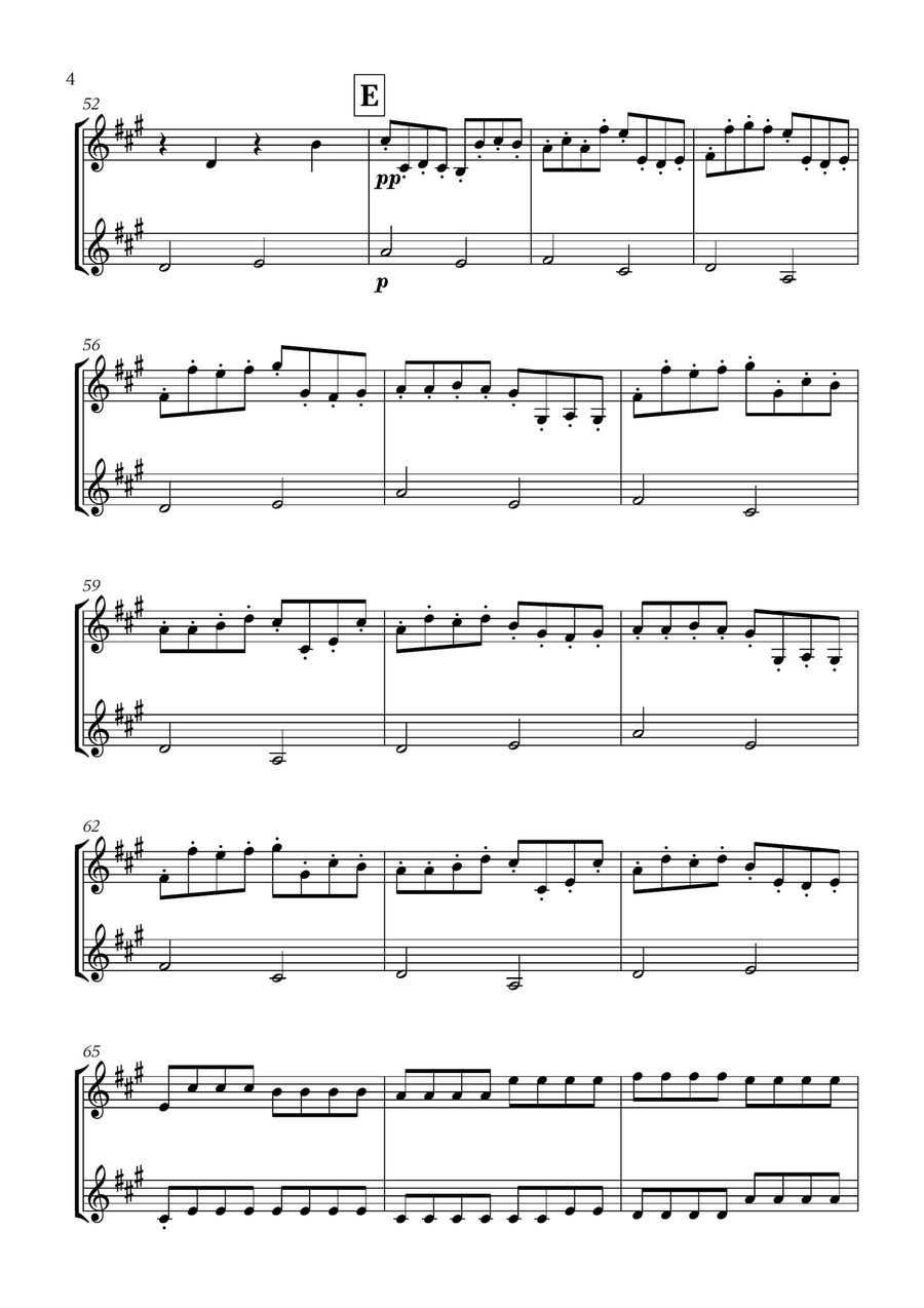 Pachelbel - Canon in D (for French Horn Duet) Brass Duet scores gallery preview page 4
